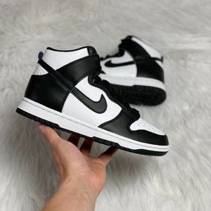 Nike Dunk High Panda Womens Leather Shoes White Black DD1869-103 NEW Multi Sz